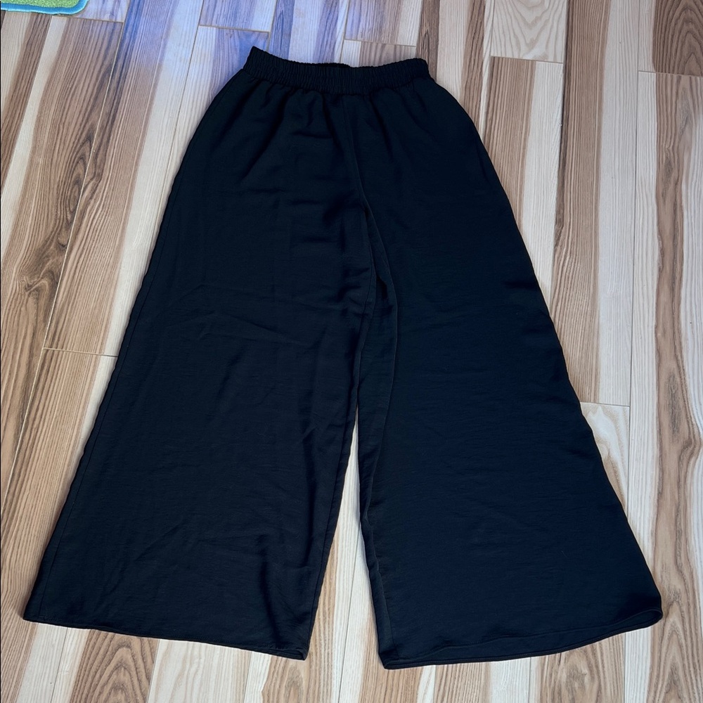 Zara wide leg pull on pants black